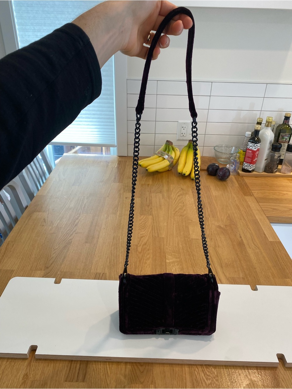 Rebecca Minkoff Purple Velvet Quilted Crossbody Bag - EXCELLENT CONDITION - Picture 5 of 9